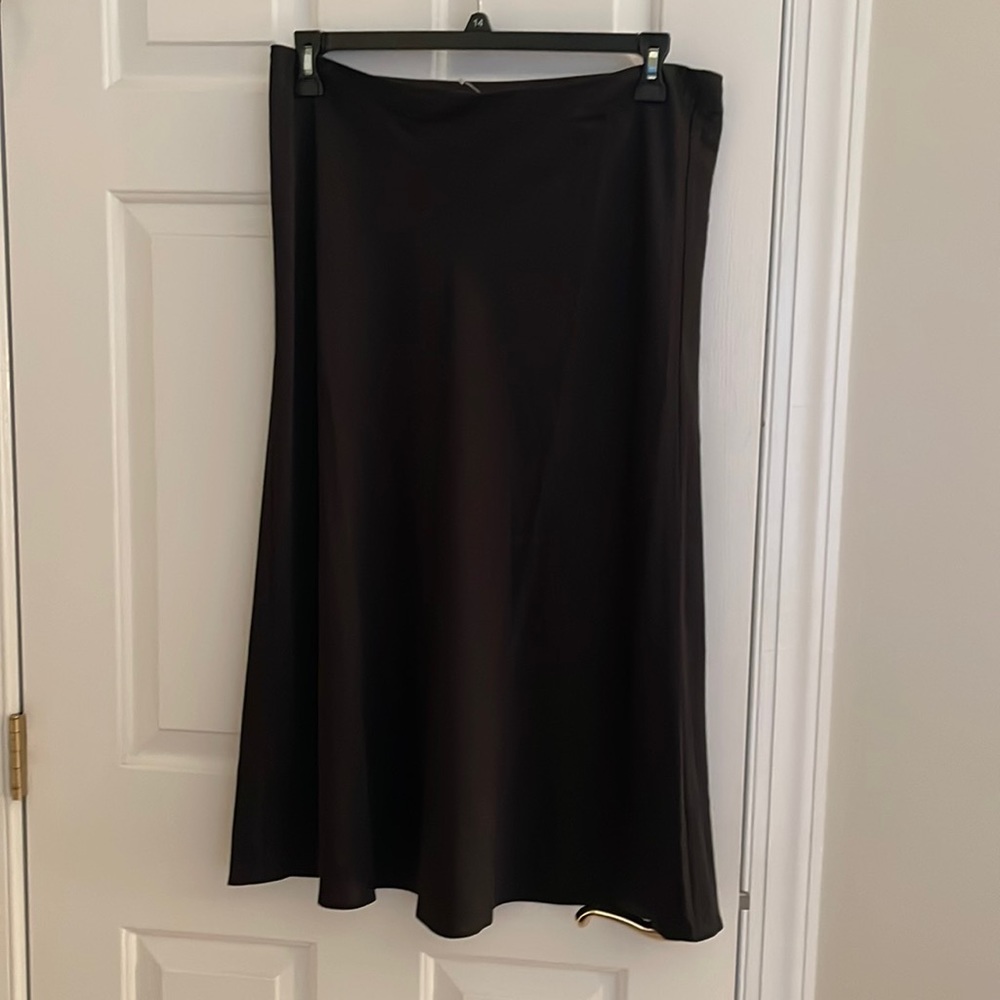 J Crew black slip skirt. Size L. NWT.